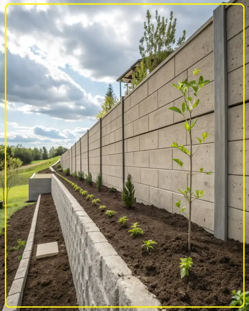 concrete wall retaining