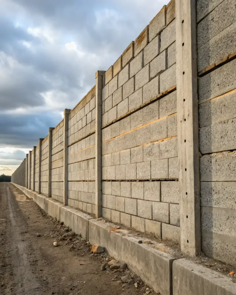 concrete blockwork wall