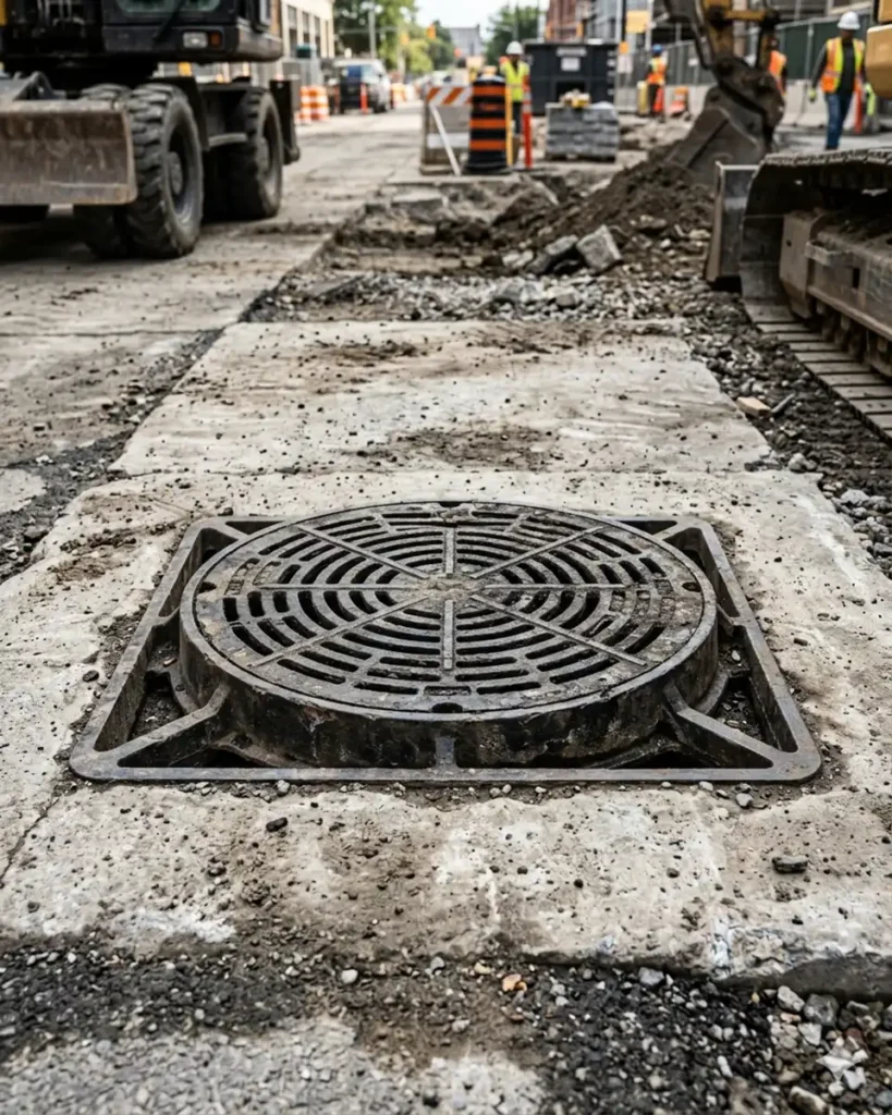 iron drain cover and frame