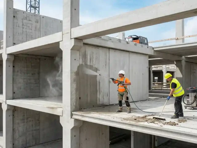 Construction Cleaning Service for Precast Frame Projects