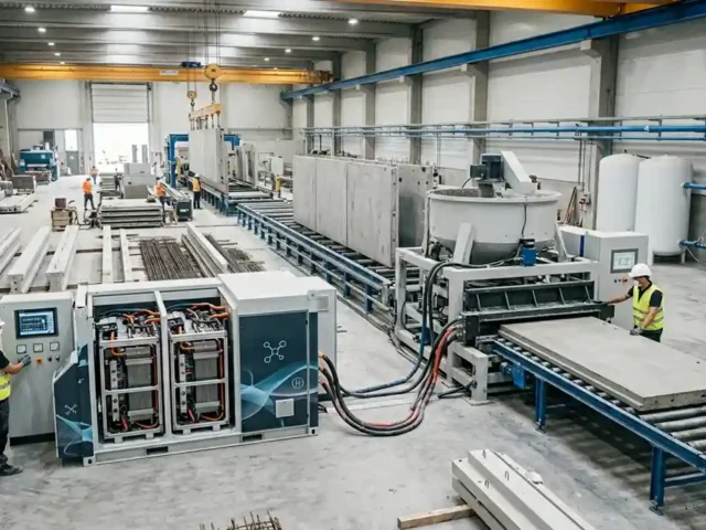 Hydrogen fuel cells in construction alter precast production