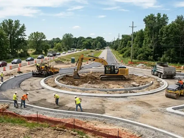 Zeeb Road Roundabout Construction