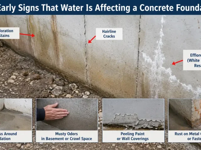 Early Signs That Water Is Affecting a Concrete Foundation
