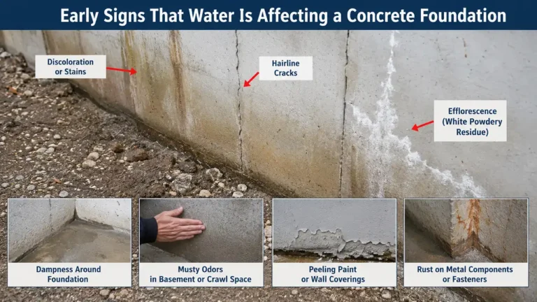 Early Signs That Water Is Affecting a Concrete Foundation