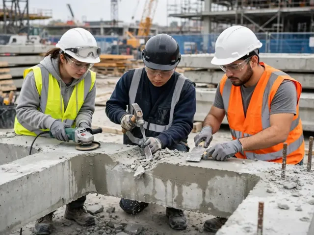 Construction Interns Reshaping Precast Concrete Framing
