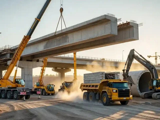 Construction Vehicles Driving Precast Concrete Innovation