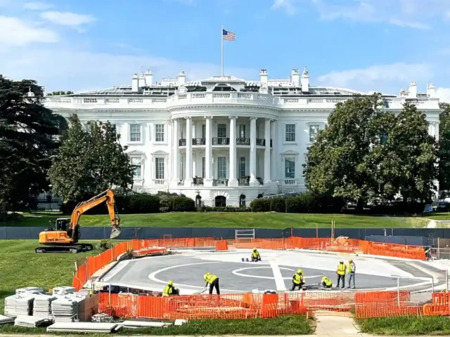 Trump White House Helipad Construction
