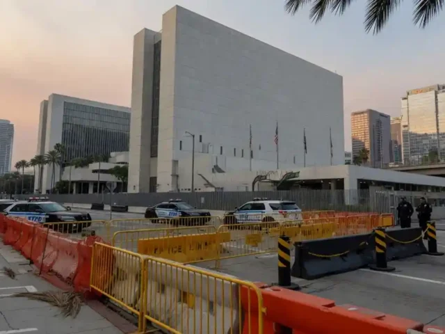 Downtown LA Federal Building Barricades