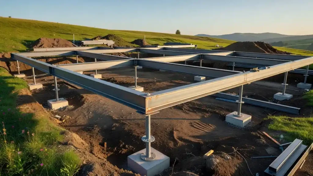 austrian adjustible pier and beam steel beam