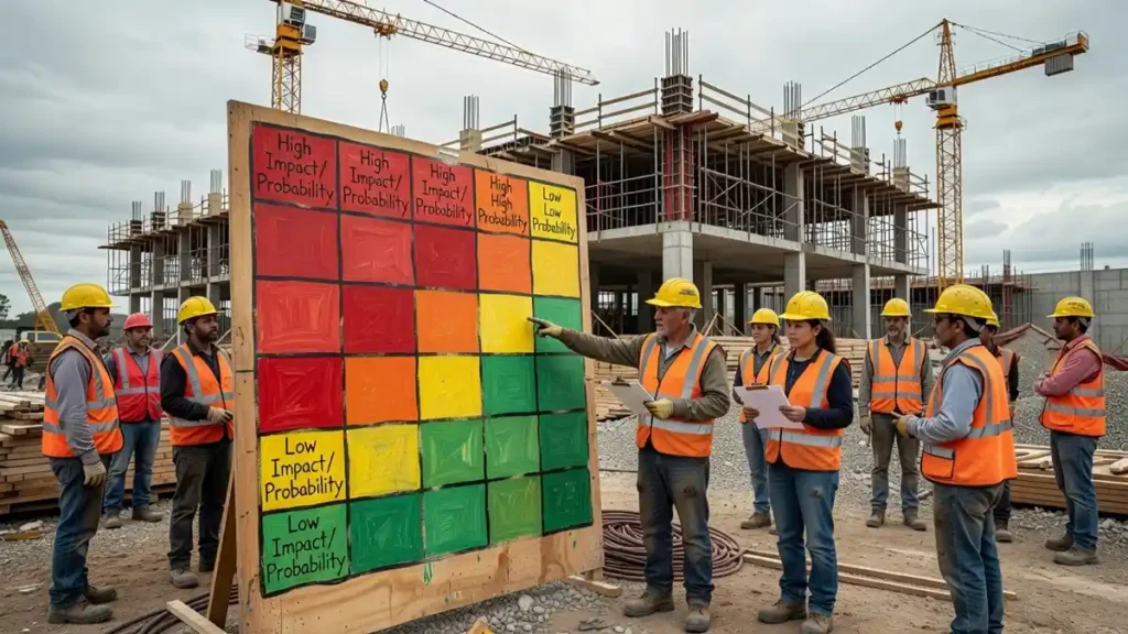construction project risk assessment impact probability levels